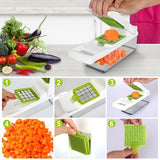Cheﬁora™ 12-in-1 Vegetable Chopper with Container – Multi-Function Food Prep Tooll