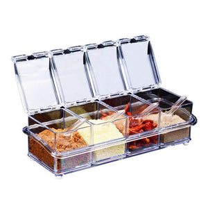 Chefiore™ Transparent Acrylic Kitchen Spice Box – Multi-Compartment Organizer
