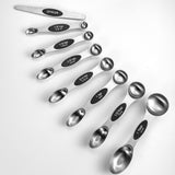 Chefiora™ Magnetic Stainless Steel Measuring Spoon Set – 8-Piece Dual-Head Design for Dry & Liquid