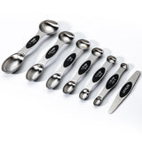 Chefiora™ Magnetic Stainless Steel Measuring Spoon Set – 8-Piece Dual-Head Design for Dry & Liquid