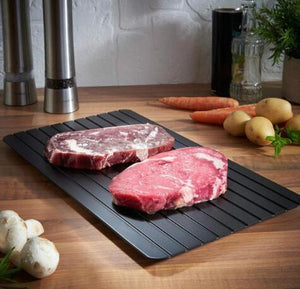 Cheﬁora™ Fast Defrosting Tray – Quick Thaw Aluminum Plate for Safe & Natural Food Defrosting
