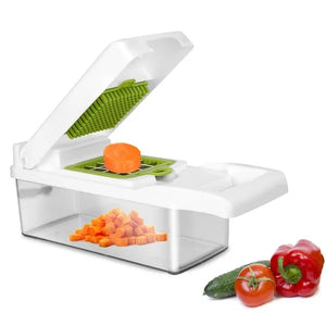 Cheﬁora™ 12-in-1 Vegetable Chopper with Container – Multi-Function Food Prep Tooll