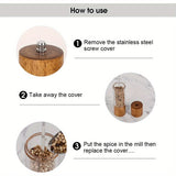 Cheﬁora™ 2-Piece Acrylic Salt & Pepper Grinder Set – Adjustable Ceramic Mills for Precision Seasoning