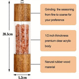 Cheﬁora™ 2-Piece Acrylic Salt & Pepper Grinder Set – Adjustable Ceramic Mills for Precision Seasoning